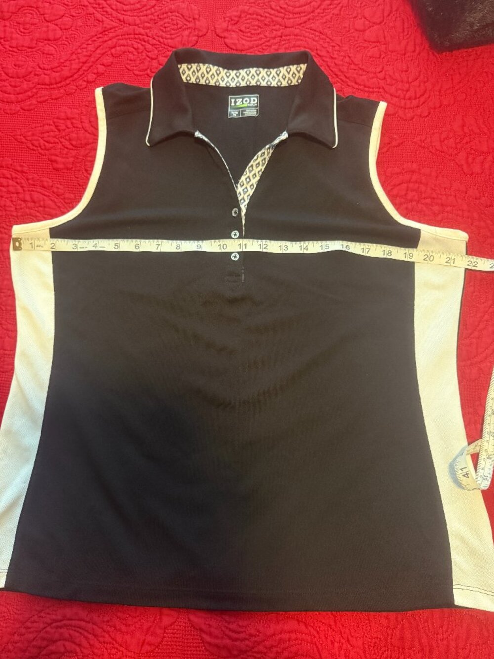 IZOD GOLF SHIRT - BLACK AND WHITE